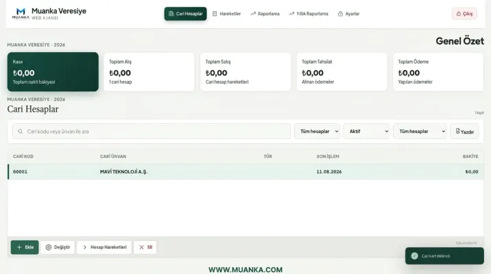 KOBİ ve Esnaflar İçin Veresiye ve Cari Hesap Takip Programı Rehberi 2026